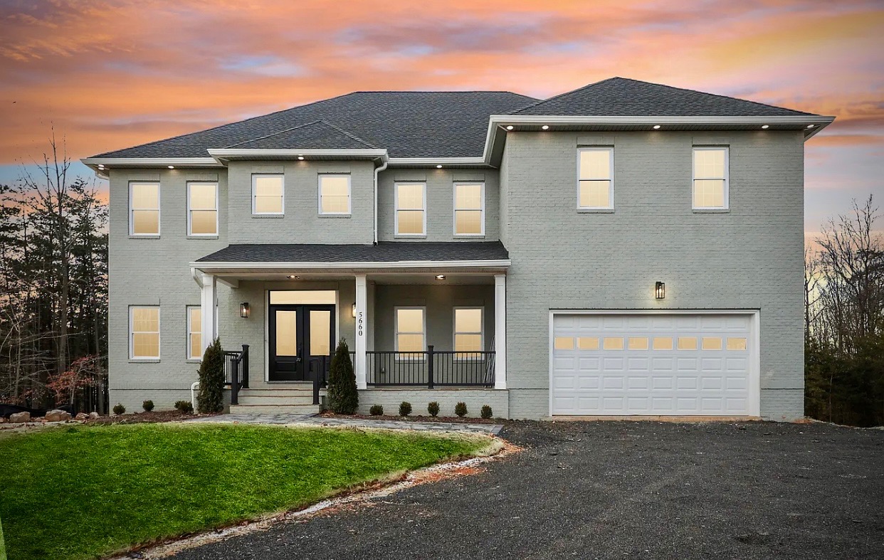New construction home exterior lighting in Winchester VA